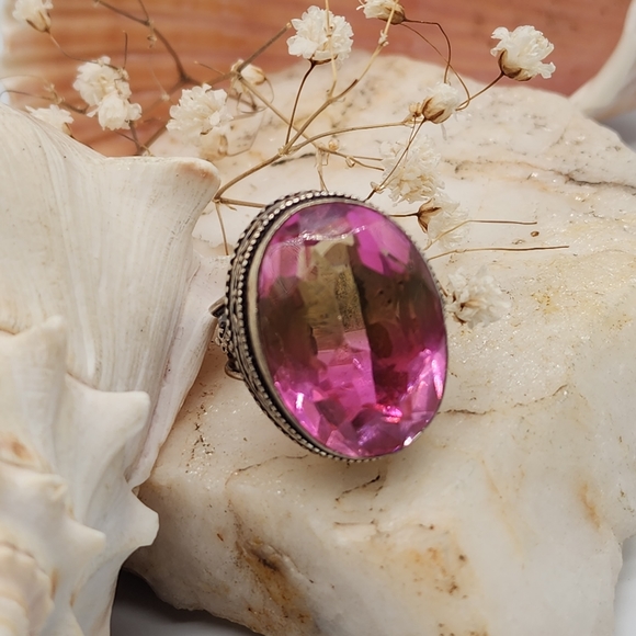 Oval Ametrin Stone Silver 925 Ring Beautiful Holiday Gift - Picture 1 of 13